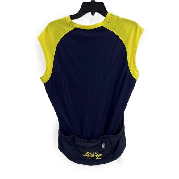 ZOOT‎ Mens Navy Yellow Half Zip Sleeveless Athletic Triathlon Cycling Shirt Med - Picture 2 of 6
